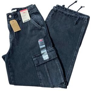 Levi's Mid-Rise 94's Baggy Straight Leg Cargo Jeans 26x30 New Black
